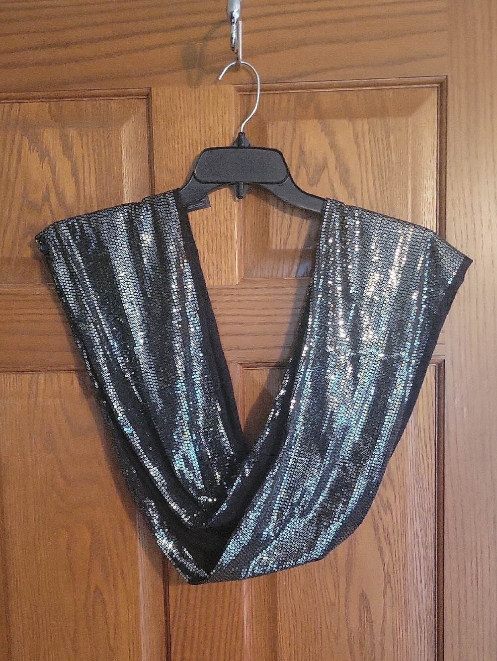 Express Black Sequin Infinity Scarf
